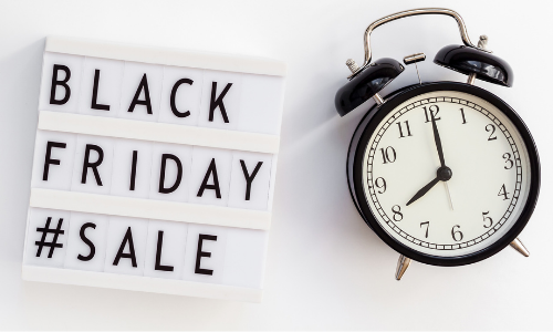 black Friday sales and alarm clock